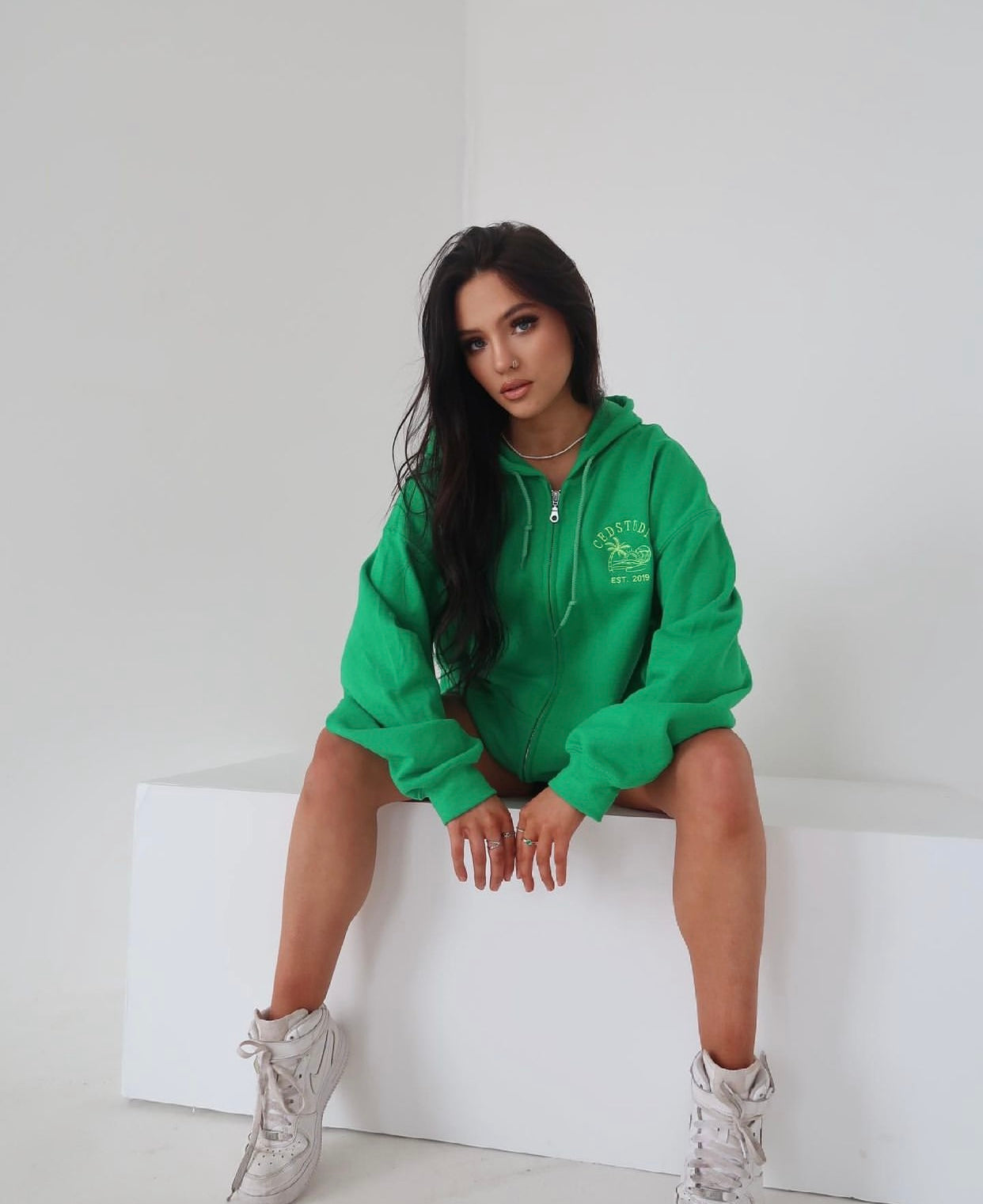 The Palm Zip Up Green